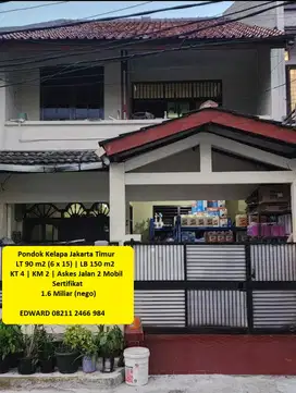 Jual Cepat!!! Lokasi Strategis Nyaman. Pondok Kelapa Jakarta Timur