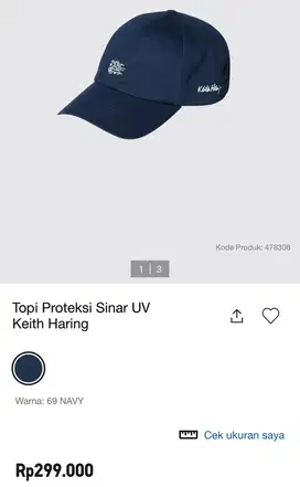 Topi uniqlo Proteksi Sinar UV Keith Haring