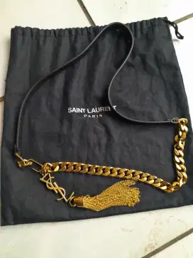 Belt Saint Laurent Monogram YSL Logo Gold Womens Original