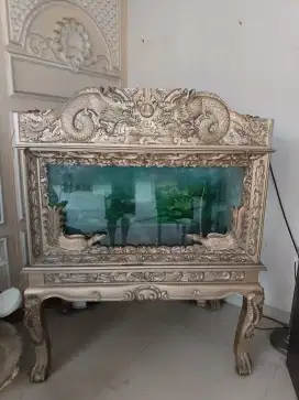 Aquarium mewah full kayu jati design naga
