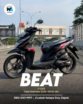 Honda Beat Cw FI Tahun 2019 Cash/Kredit