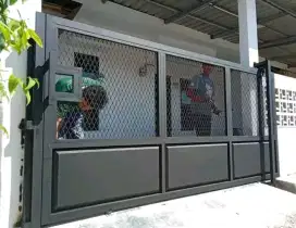 Pintu gerbang pagar balcon raling tangga kanopi