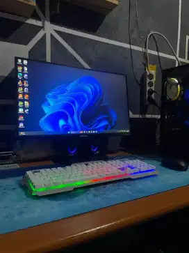 PC gaming sett Ryzen 5 | Monitor | VGA RX 6500xt | Ram 16GB | Cepat
