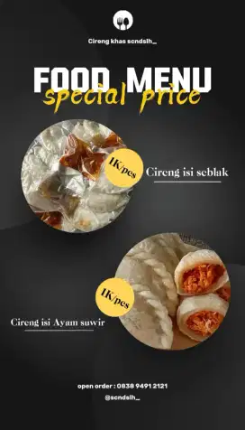 Readyy order cireng isi ayam & seblak