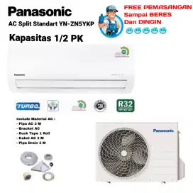 FREE PASANG! PANASONIC AC Split 1/2 PK YN-ZN5YKP Turbo Cooling R32STD