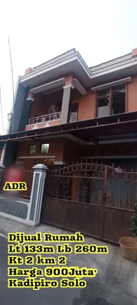 Dijual Rumah Kadipiro Solo