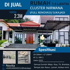 Rumah 1.5Lantai Cluster Nirwana Sukajadi  (Full Renovasi)