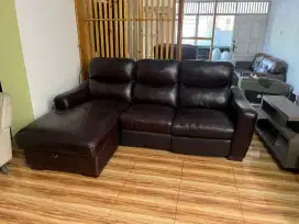 Sofa L Genuine Leather plus Recliner elektrik - brand Cheers