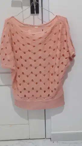 Atasan rajut, peach