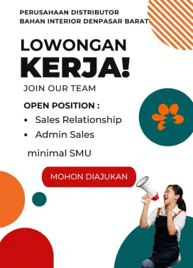 Lowongan Kerja Sales & Admin Sales