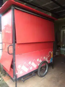 Di jual cepat gerobak warung untuk usaha uk 200x100x200.