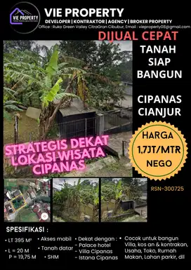 Harus segera laku buat berobat, tanah strategis lokasi wisata cipanas