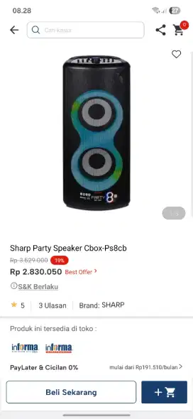 Ready stok speaker sharp murah