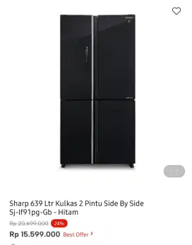 KULKAS SHARP SBS 4 PINTU 635 LITER