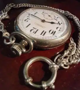 Jam Kantong Eropa Kuno Antik merk Wattman Chronometre 15 Jewels