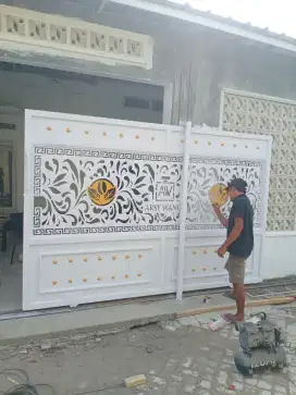 Bengkel las Lampung tralis kanopi pintu pagar gerbang tangga