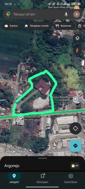 Tanah 1,4 Ha di Pinggir Jalan Wates Arah Bandara YIA