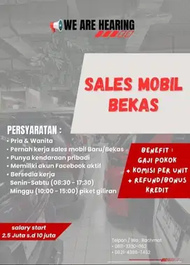 Lowongan Sales Mobil Bekas