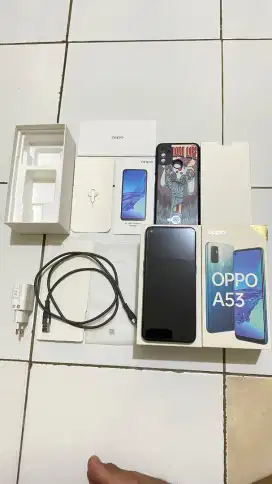 Oppo A53 Ram 4/128 putih pearl - mesin normal - kondisi body 75%