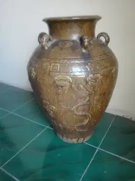 Guci China Dinasty Warna Coklat 57Cm.