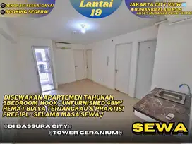 Disewakan 3BR HOOK UNFURNISHED Cocok Dekorasi Sesuai Gaya Bassura City