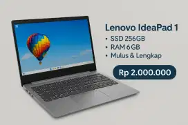 Lenovo IdeaPad 1 | SSD 256GB RAM 6GB | 2 Jutaan Mulus
