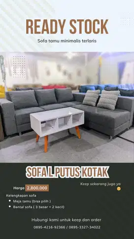 Sofa tamu L abu