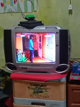 TV tabung multimax 14inc +settop bok (1set)