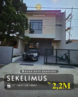 Dijual rumah baru brandne2 lantai di Sekelimus Buah batu kota Bandung