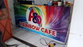 Cetak printing cutting sticker & kaca film neon box acrylic papan nama