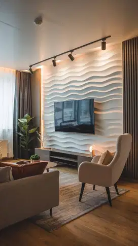 jasa pembuatan interior backdrop tv set kece bagus!