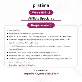 Loker Affiliate dan KOL Specialist