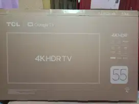 TCL Google TV 55 inch, lengkap dan baru.