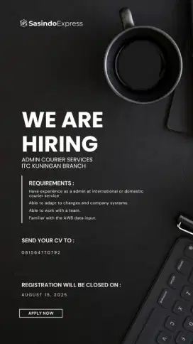 Lowongan Kerja Admin/Customer Service Expedisi Internasional