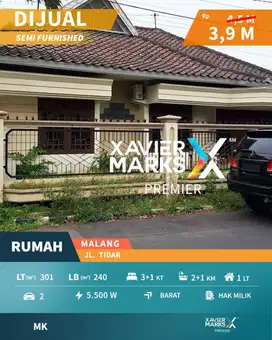 Rumah Mewah Semi Furnish di Tidar Malang Siapa Huni