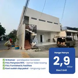 Kost Cuan Cikarang! 14 Kamar Full Isi, Untung Rp350Jt/Tahun