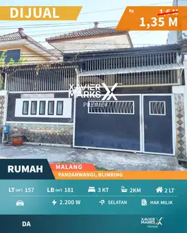 Rumah Siap Huni Dekat Exit Tol di Pandanwangi Blimbing Malang