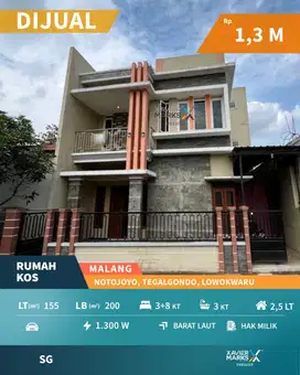 Rumah Kos Dekat Kampus UMM di Tegalgondo Lowokwaru Malang