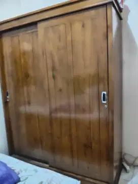 lemari jati 2 pintu sliding bagus