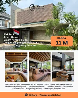 Dijual Rumah Smart Home Dalam Komplek Elite Bintaro Tangerang Selatan