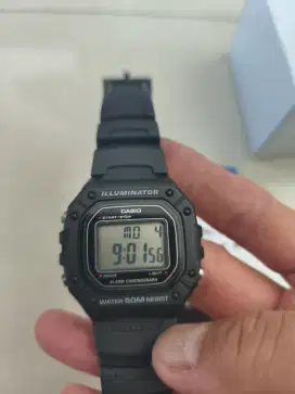 Jual Jam Casio W-218 bekas seken lengkap sangat mulus kayak baru...