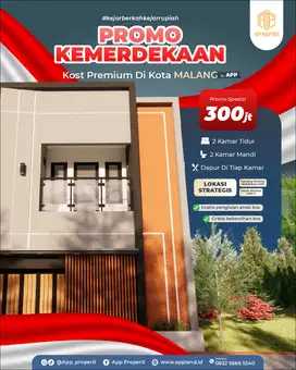 KAMAR KOS EKSKLUSIVE 300 JUTA FREE MANAJEMEN KOS