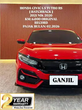 [ KM 6.000 ] HONDA CIVIC RS 1.5 TURBO HATCHBACK 2021 NIK 2020 MATIC
