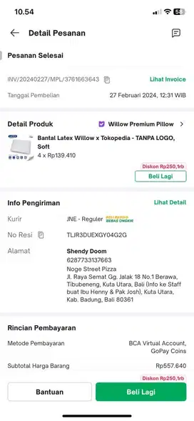 Bantal Latex Willow x Tokopedia - TANPA LOGO soft