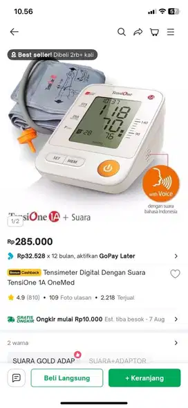 Tensimeter Digital Dengan Suara TensiOne 1A OneMed