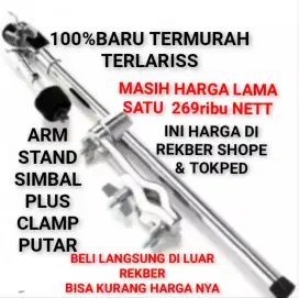 100%br TERMURAH ARM STAND SIMBAL + CLAMP PUTAR