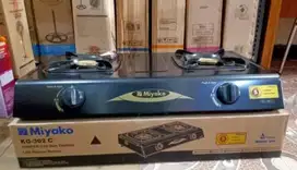 Kompor gas 2 tungku miyako dan selang gas
