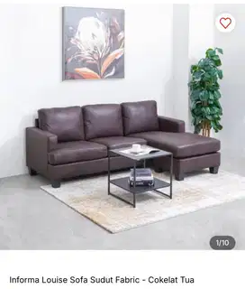Informa Louise Sofa Sudut Fabric - Cokelat Tua