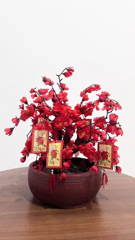 POHON SAKURA WARNA MERAH GIFT DEKOR RUMAH