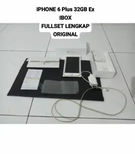 Iphone 6 Plus 32GB Gold Fullset Komplit Dus Charger Headset BukuManual